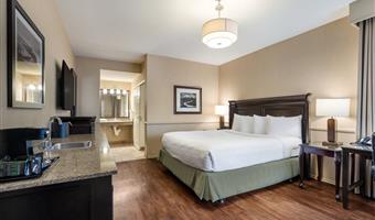 behindertengerechtes zimmer mit kingsize-bett, barrierearm ausgestattet, badewanne, wet-bar, mikrowelle und minikühlschrank, nichtraucher, komplettes frühstück