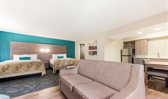 suite - 2 queensize-betten, nichtraucher, sofabett, voll ausgestattete küche, wi-fi, nur dusche, komplettes frühstück