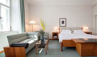 1 kingsize-bett, junior-suite, sofabett für eine person, balkon, panoramablick, wohnzimmer