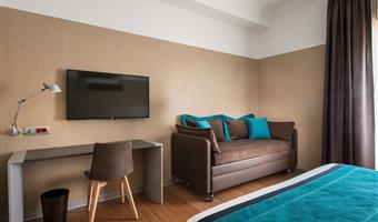 1 kingsize-bett 1 etagenbett, nichtraucher, familienzimmer, pc safe, wasserkocher