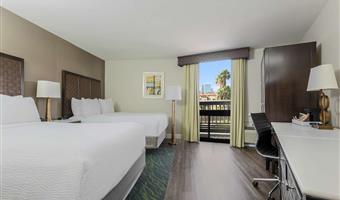 2 queen beds, non-smoking, work desk, safe, mini fridge