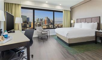 1 king bed, non-smoking, top floor, city view, work desk, safe, mini fridge