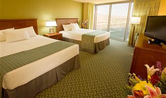 riverview room - 2 queens, colorado river view, floor to ceiling windows, flat screen television, refrigerator, coffee maker