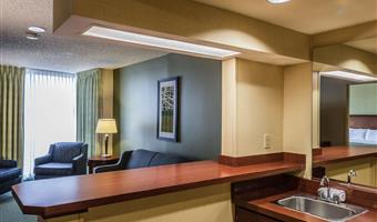 sunset suite - 1 king, separate living room, sofabed, wet bar, refrigerator, flat screen television, coffee maker