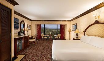 suite-1 king bed, non-smoking, marble bathroom with double vanity, european soaking tub, marble enclosed walk-in shower, refrigerator, wi-fi