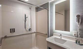 accessible - suite queen bed, mobility accessible, roll in shower, separate bedroom, sofabed, microwave and refrigerator, non-smoking, full breakfast
