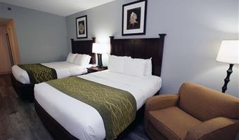 2 queen beds, non-smoking, flat screen television, microwave and refrigerator, high speed internet access, full breakfast