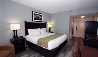 1 king bed, non-smoking, two person whirlpool, flat screen television, microwave and refrigerator, full breakfast