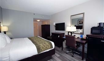 1 king bed, non-smoking, two person whirlpool, flat screen television, microwave and refrigerator, full breakfast