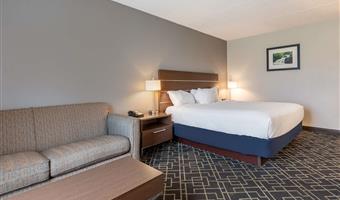 1 king bed, non-smoking, high speed internet access, coffee maker, hairdryer, iron and ironing board, full breakfast