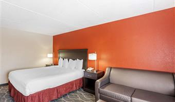 1 king bed, non-smoking, pet friendly room, sofabed, desk, microwave and refrigerator, wi-fi, full breakfast