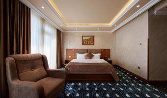 suite-1 king bed, non-smoking, family room, sofabed, balcony, living room, kitchen