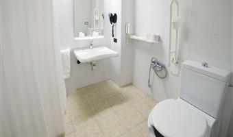 2 single beds, grab bar, ramp access, wheelchair, wi-fi, premium tv channels