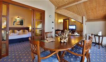 1 king bed, imperial suite, living area