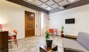 suite-1 king bed, 2 single sofabeds, terrace, living room, jacuzzi