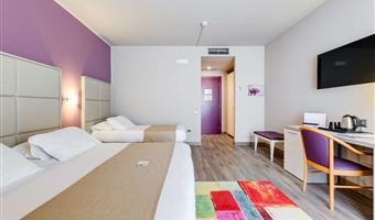 1 queen bed, family room, sofabed