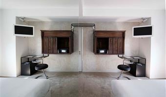 1 king 2 single beds, non-smoking, family room, connecting rooms, 2 bathrooms, shower, convertible into two twin beds