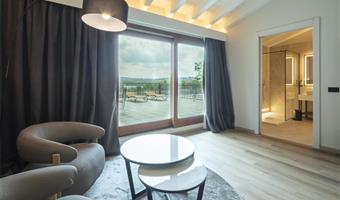 1 queen bed, non-smoking, junior suite, sofabed, balcony, free garage, free spa access