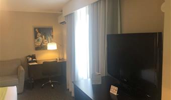 1 cama de matrimonio grande, no fumador, habitación en esquina, chaises longues, escritorio, nevera, wi-fi, desayuno completo