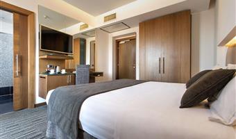 una cama matrimonial, habitación pequeña, cama francesa, wi-fi, cafetera y tetera