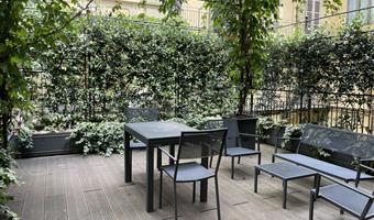 apartamento con una cama de matrimonio grande y 2 camas individuales, no fumador, dos dormitorios, terraza, cocina