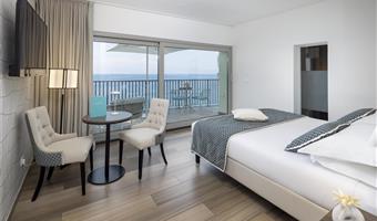 1 cama de matrimonio grande, no fumador, suite junior, terraza, sea view, desayuno completo