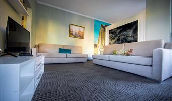 suite- 1 lit king size, non fumeur, chambre executive, deux canapés-lits pour 1, vue sur le jardin, mini-réfrigérateur, avec air-conditionné, petit déjeuner complet