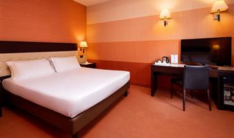 chambre double standard avec lit double, environ 22m² - wifi gratuit, bouilloire, 2 bouteilles d'eau, minibar, coffre-fort, tv lcd