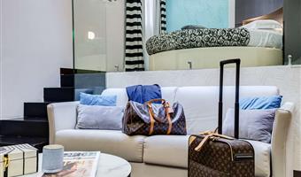 suite- 1 lit king size, lit rond, 40 m², salon, salle de bains avec douche, bain bouillonnant