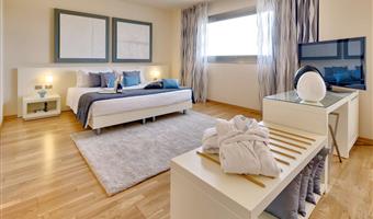 1 lit king size, chambre de luxe, parquet, salon, divan, plateau de courtoisie vip, bain bouillonnant extra-large deux places