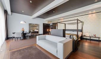 1 lit king size, suite, penthouse, canapé-lit, lit à baldaquin, coin salle à manger, wi-fi