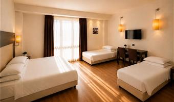 1 lit king size et 2 lits simples, non fumeur, chambre confort, chambre familiale, cuisine