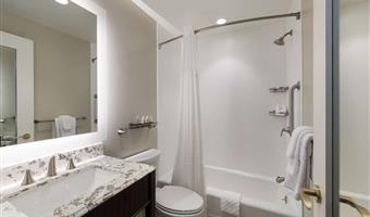 1 letto matrimoniale queen size, camere non fumatori, televisore ad alta definizione da 50 pollici, microonde e frigorifero, accesso a internet ad alta velocità, colazione completa