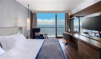 1 letto matrimoniale king size, camere non fumatori, camera executive, balcone privato, sea view, collegamento wi-fi, bollitore per tè e caffè