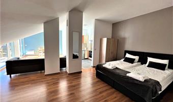 1 letto matrimoniale queen size, camere non fumatori, monolocale, divano letto, balcone, angolo cottura, collegamento wi-fi, colazione completa