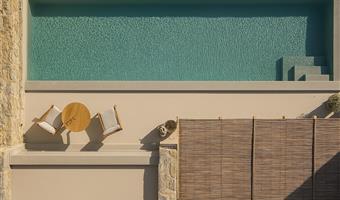 prestige suite con accesso alla piscina semiprivata, vista mare, 1 letto king size, camera non fumatori, terrazza, soggiorno, colazione completa