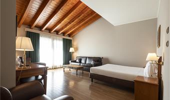 1 letto matrimoniale queen size, camere non fumatori, suite junior, divano letto, balcone, parcheggio in garage gratuito, accesso gratuito al centro benessere