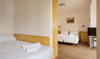 2 lette queen size 1 letto singolo, camere non fumatori, camera per famiglie, camera deluxe, balcone, vista sulla montagna, convertibile in due letti gemelli