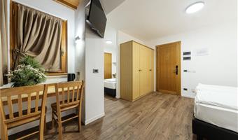 2 lette queen size 1 letto singolo, camere non fumatori, camera per famiglie, camera deluxe, balcone, vista sulla montagna, convertibile in due letti gemelli