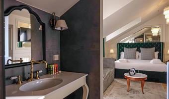 suite -1 letto king size, camere non fumatori, camera presidenziale, piano superiore, terrazza, vista, divano, colazione completa